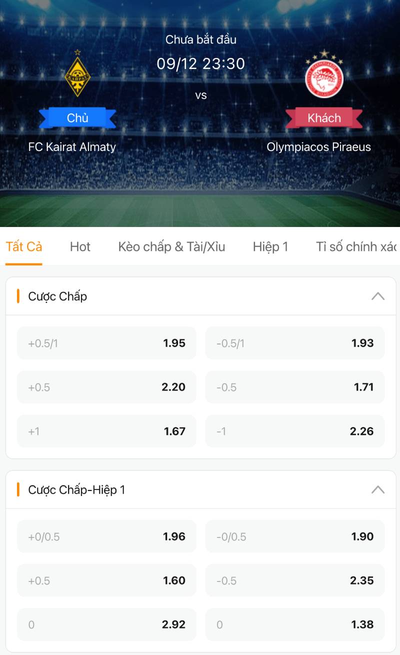Cách đọc bảng tỷ lệ Handicap một cách thực chiến