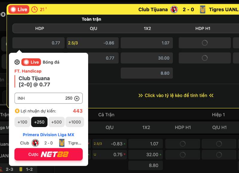 Cách lựa chọn thời điểm vào kèo rung hiệp 1