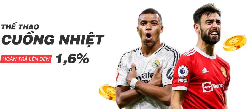 Hoàn trả thể thao 1.6% ưu đãi cốt lõi của Big88