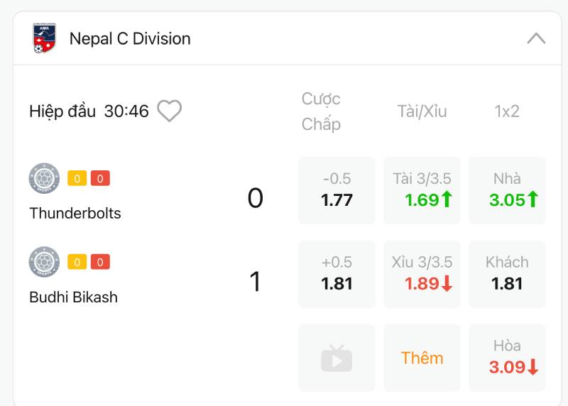 Những trận không nên bắt rung hiệp 1