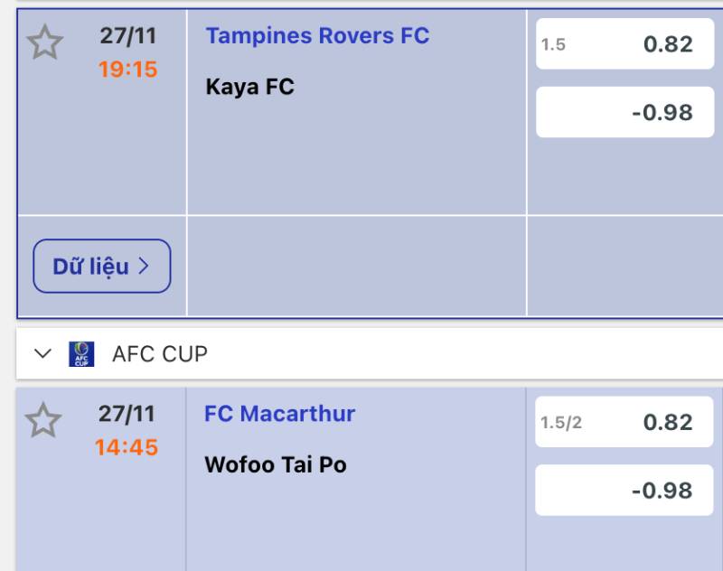 Tỷ lệ chấp không đúng với thực lực